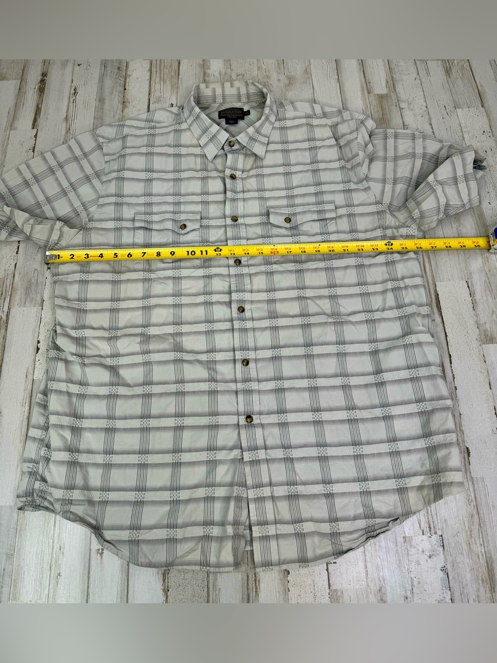Pendleton Frontier Pearl Snap Shirt Men's 2XL Plaid Western Short Sleeve - Picture 6 of 10